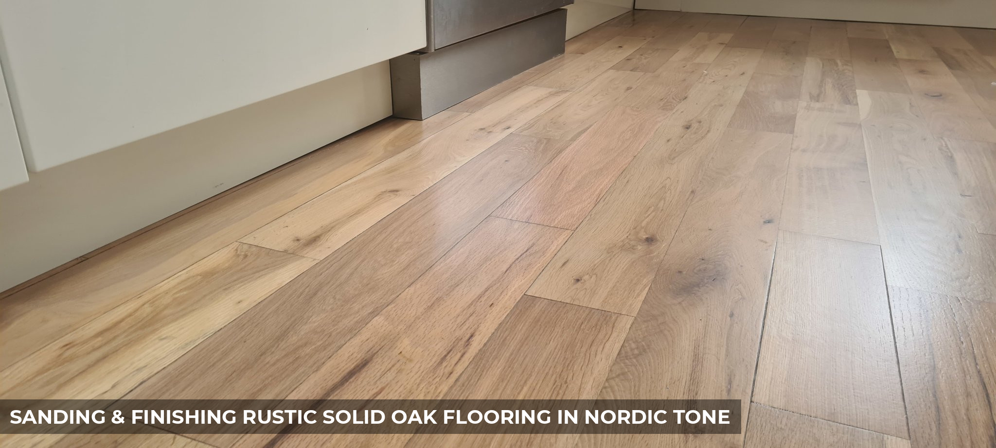 Sanding & Finishing Rustic Solid Oak Flooring in Nordic Tone in Woodford