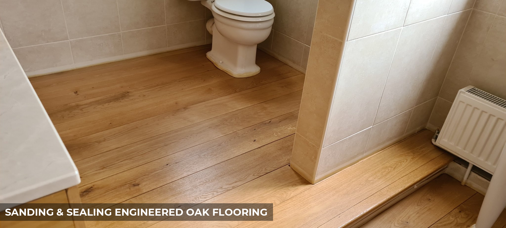 Sanding & Sealing Engineered Oak Flooring in Chiswick