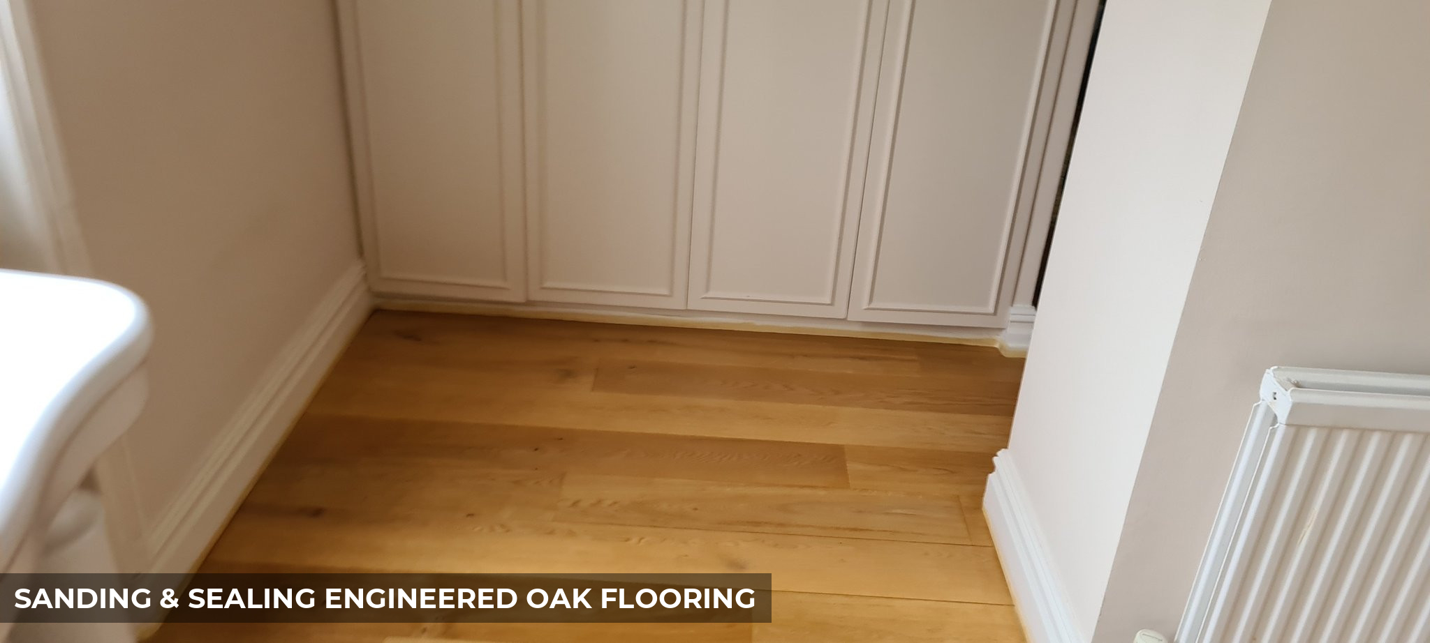 Sanding & Sealing Engineered Oak Flooring in Chiswick