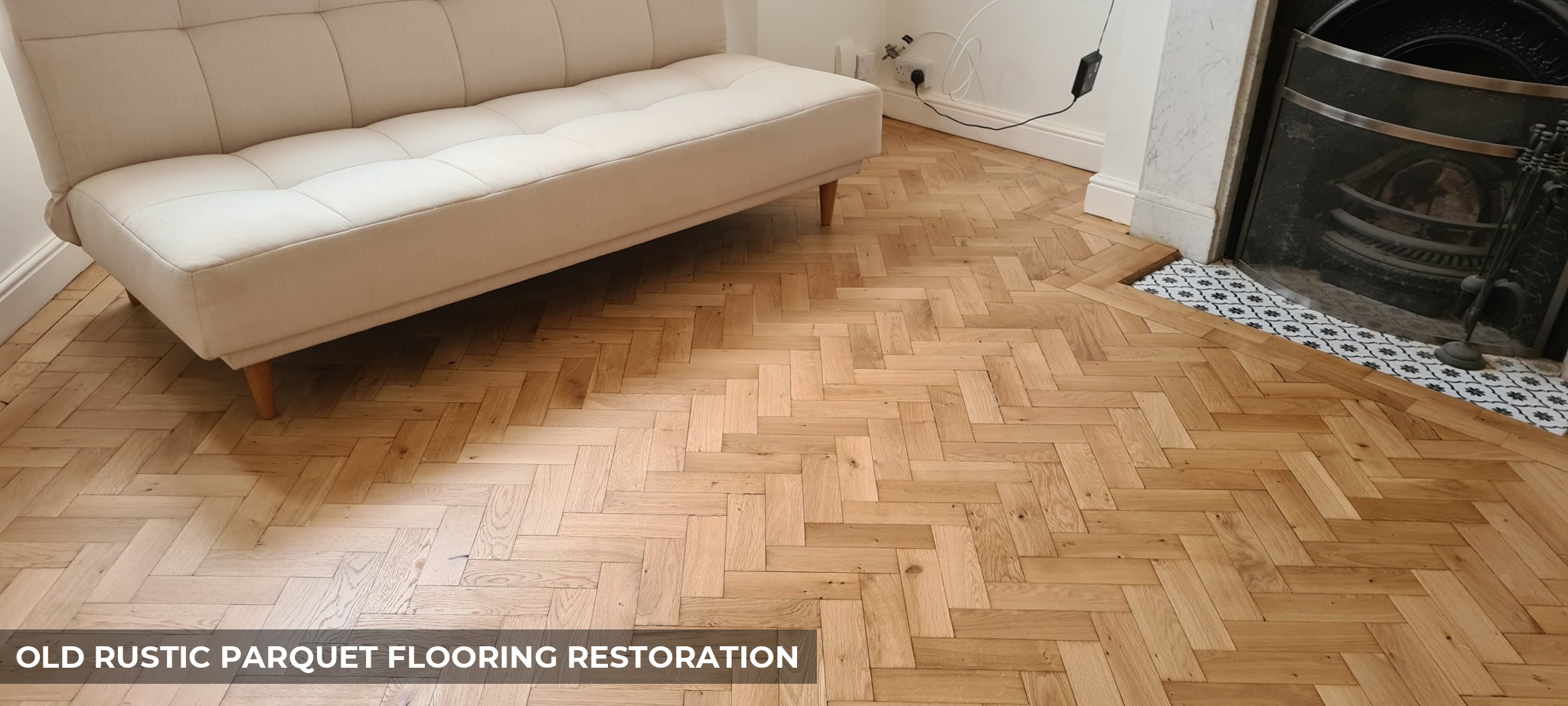 Old Rustic Parquet Flooring Restoration in Wood Green, N22