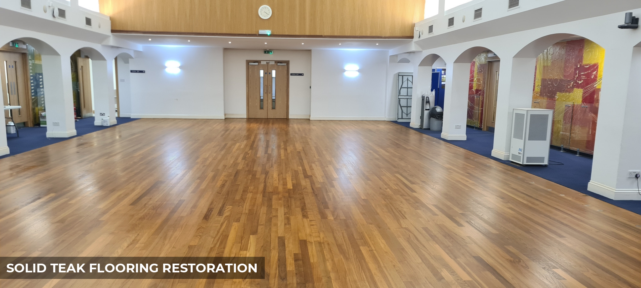 Solid Teak Flooring Restoration at National Education Union in Central London