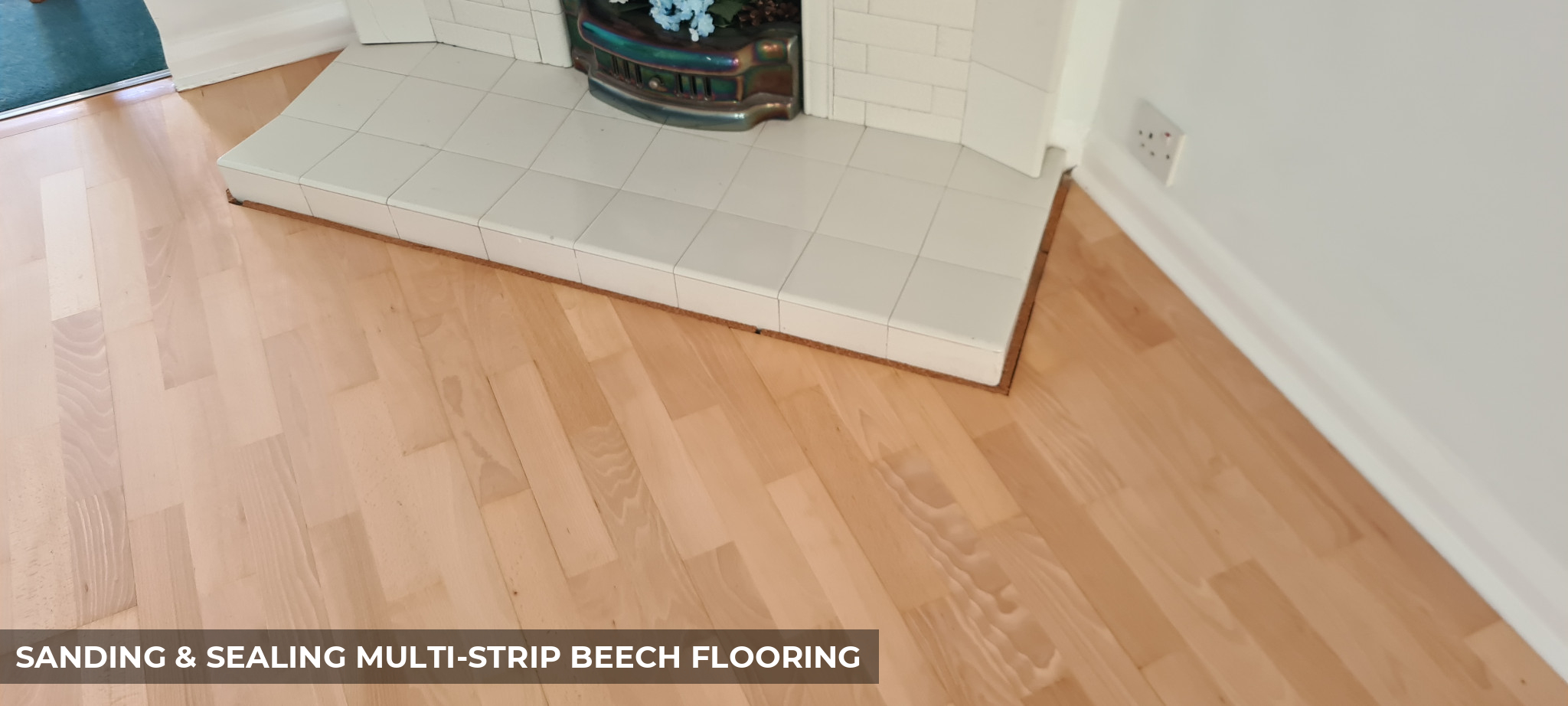 Floor Sanding & Sealing of Multi-Strip Beech Wood Flooring in Shepperton