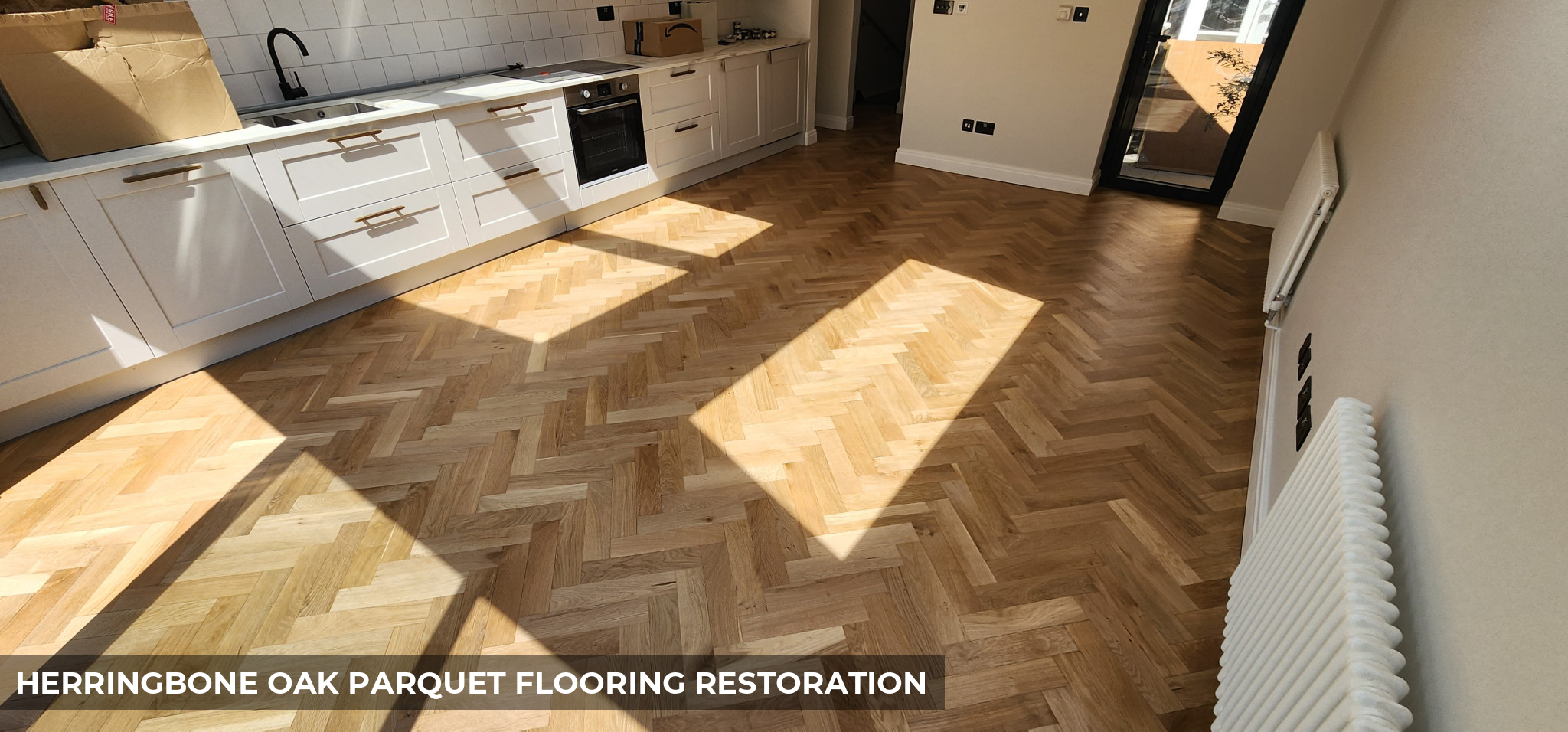 Rustic Herringbone Oak Parquet Flooring Restoration in Fulham, SW16