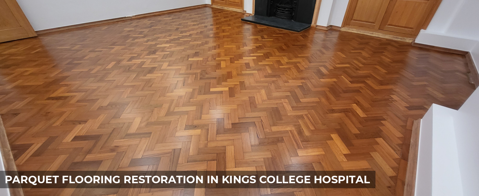 Teak Parquet Flooring Restoration in Kings College Hospital, London in Camberwell