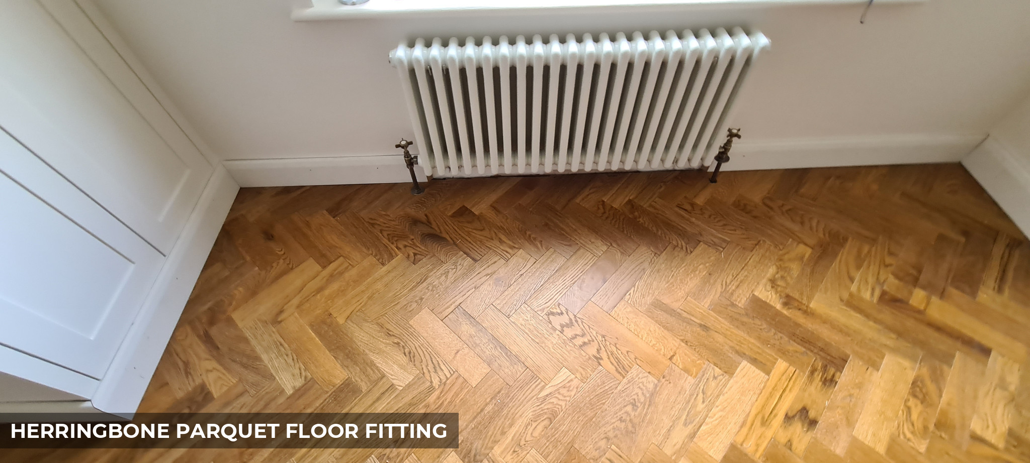 Herringbone Parquet Floor Fitting with Pipes Boxing in Highbury