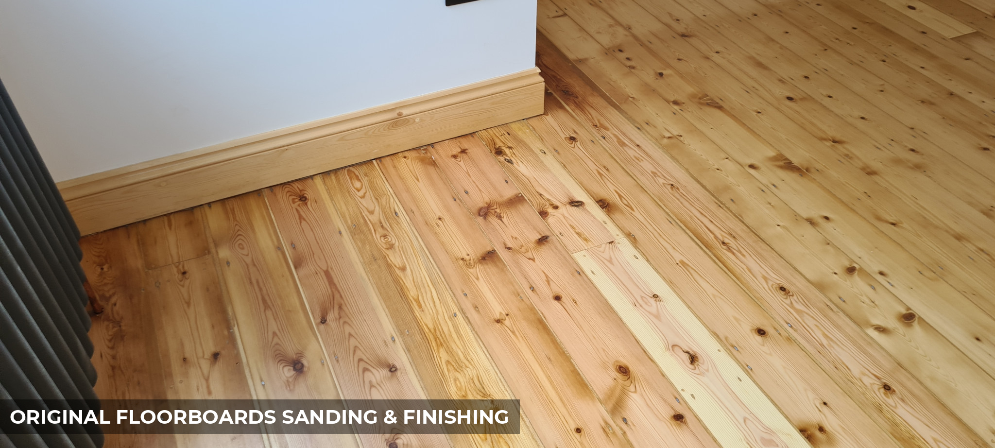 Sanding & Finishing a Mix of Original Floorboards & Oak Flooring in Cockfosters