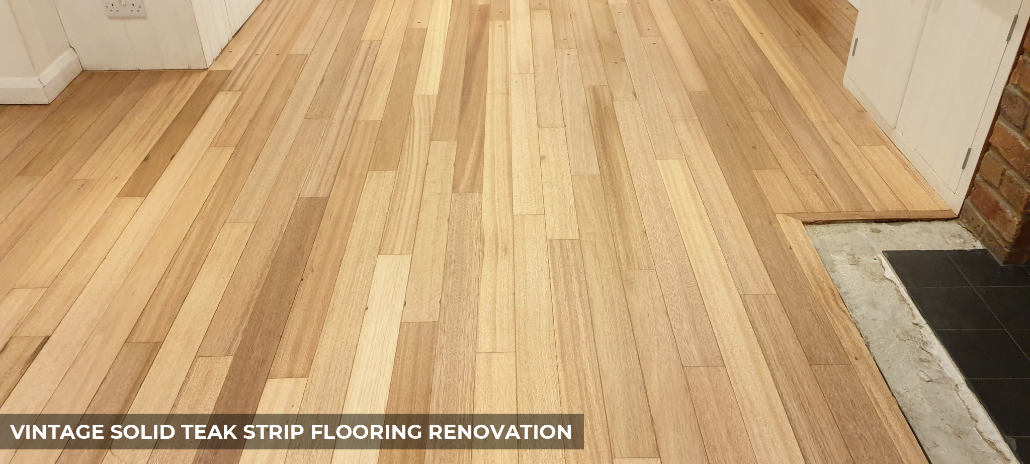 Vintage Solid Teak Strip Flooring Renovation in St Albans