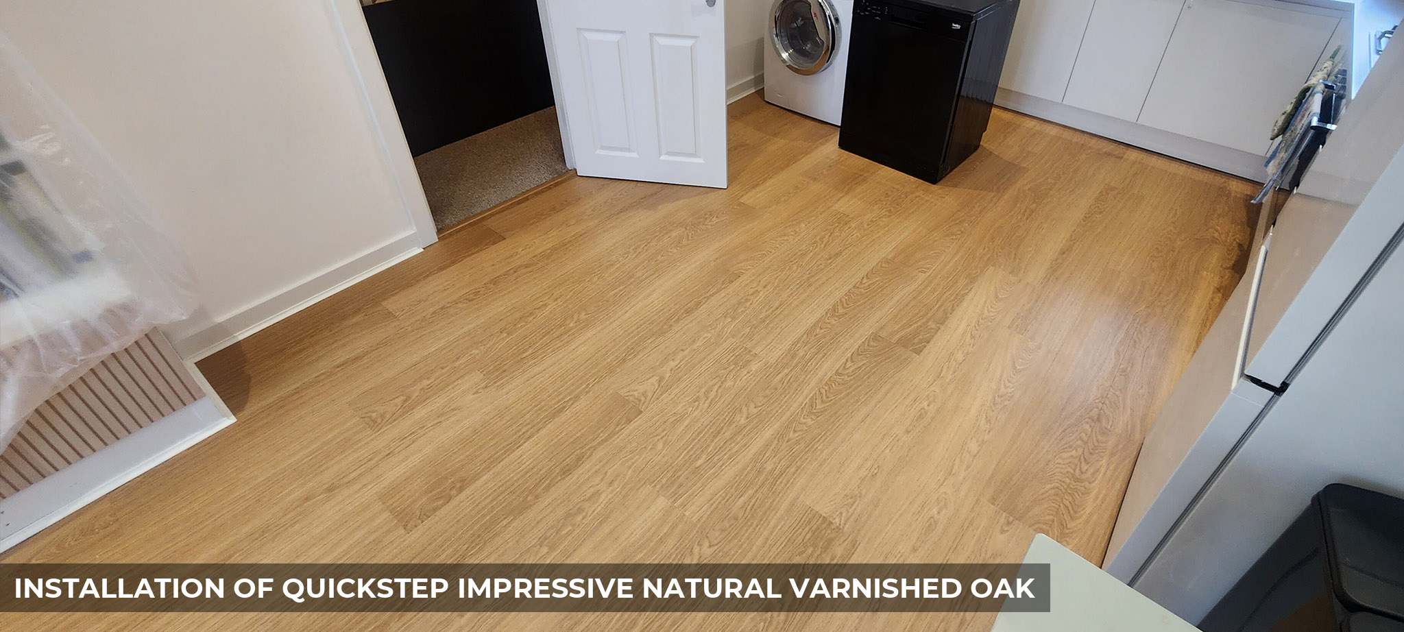 Installation of QuickStep Impressive Natural Varnished Oak Laminate Flooring in Willesden