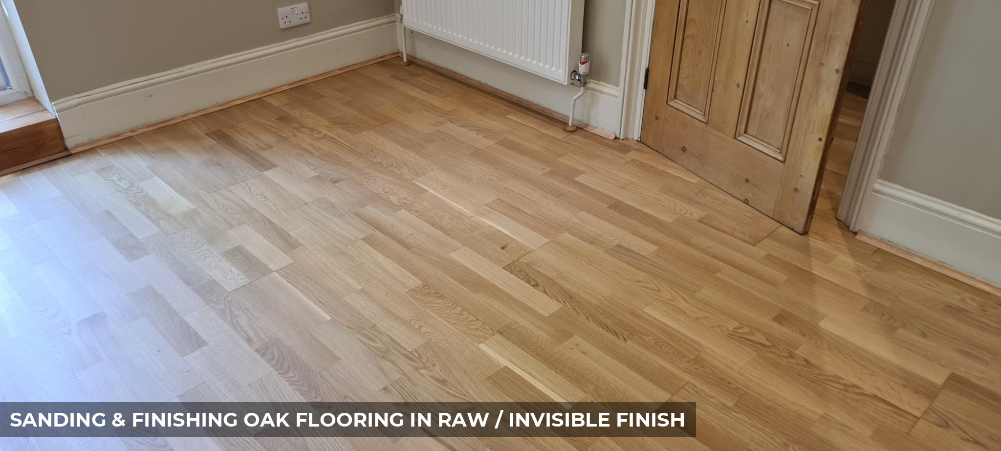 Sanding & Finishing Multi-strip Oak Flooring in Raw / Invisible Finish in Sunbury, TW16