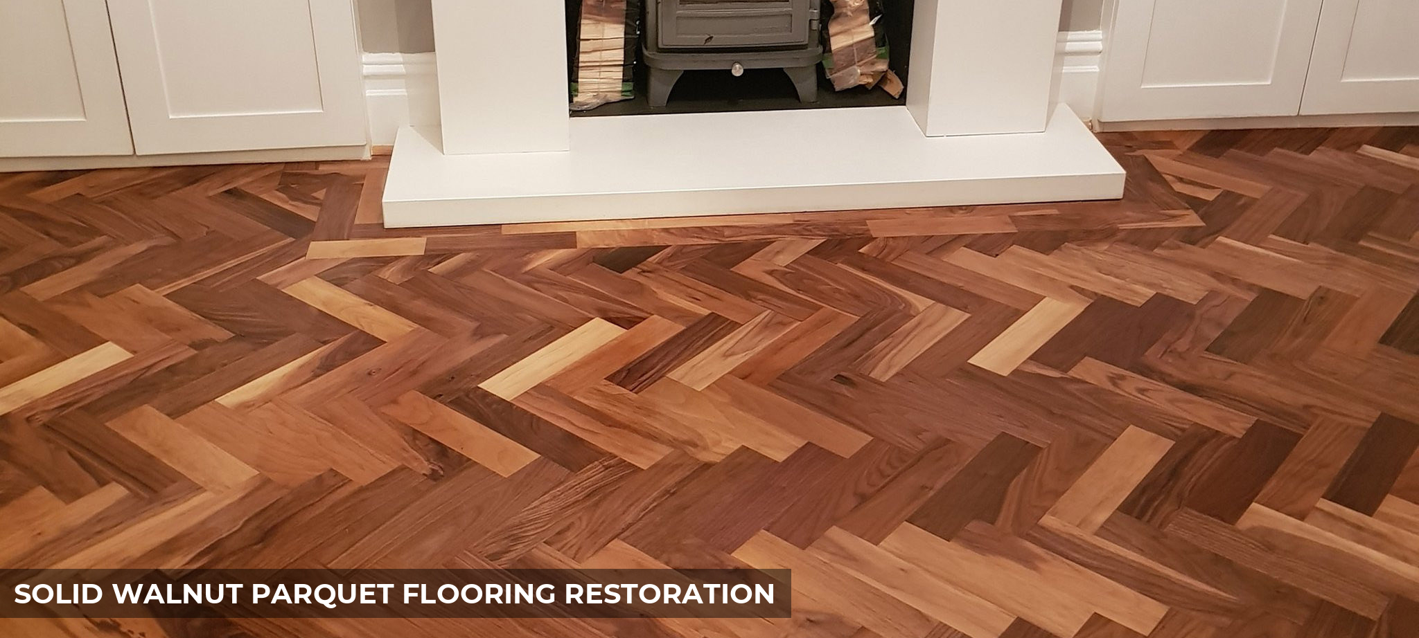 Solid Walnut Parquet Flooring Restoration in Wandsworth