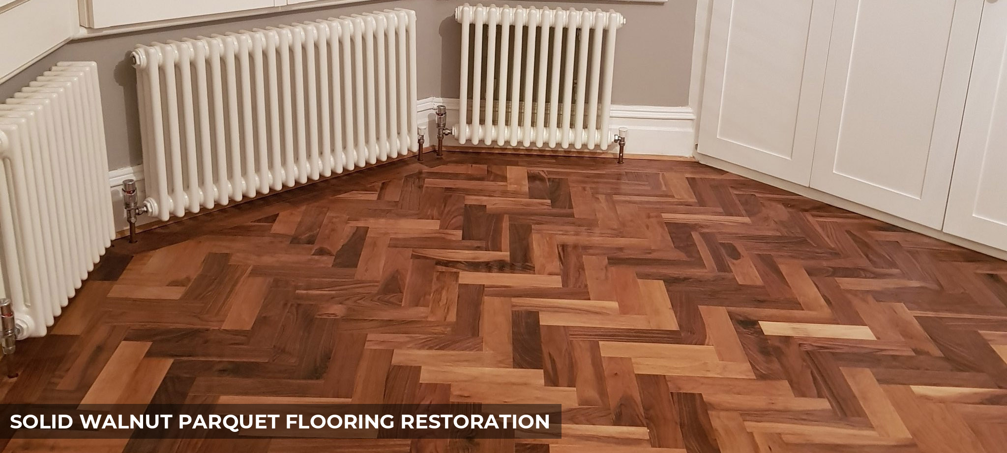 Solid Walnut Parquet Flooring Restoration in Wandsworth