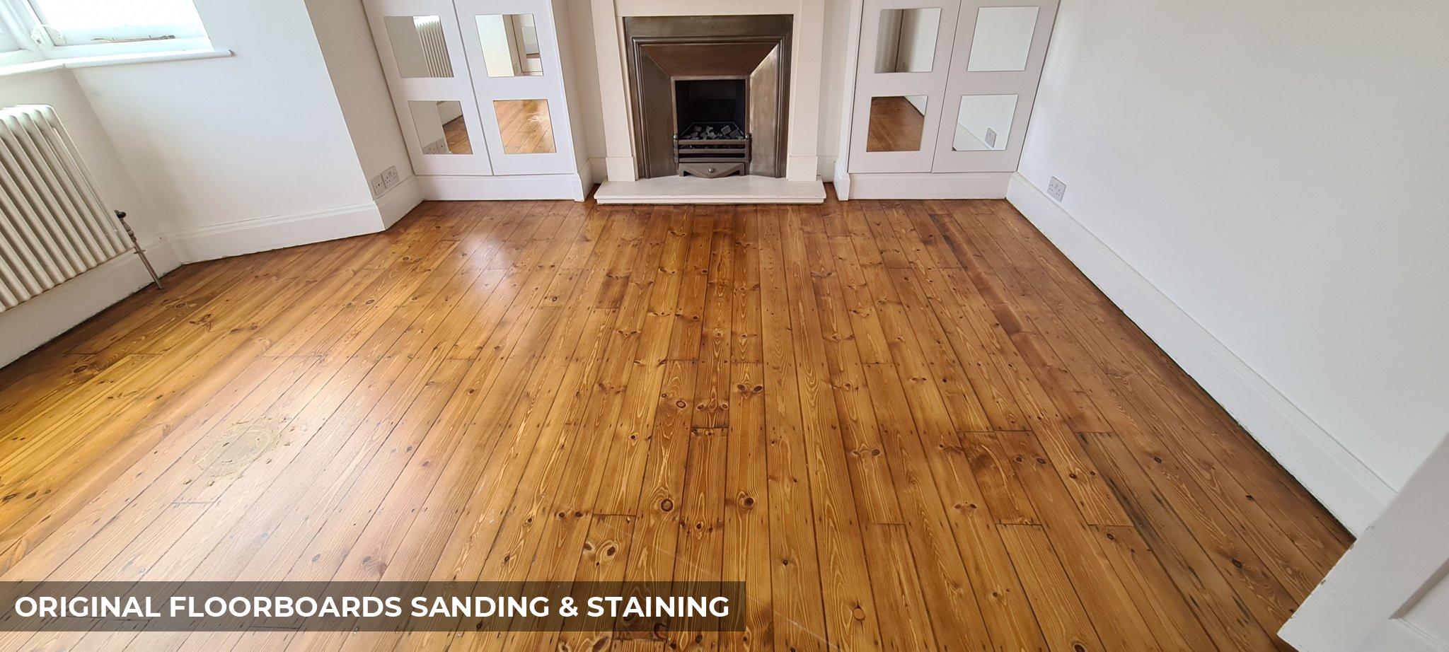 Original Floorboards Sanding & Staining in Medium Oak in Dulwich