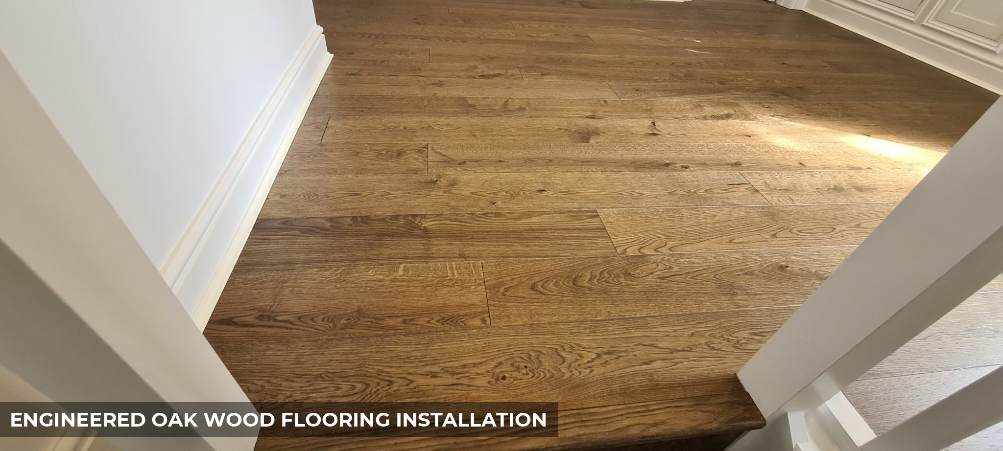 Holt Dorney Engineered Oak Floor Fitting with White Scotia Beading in Brixton